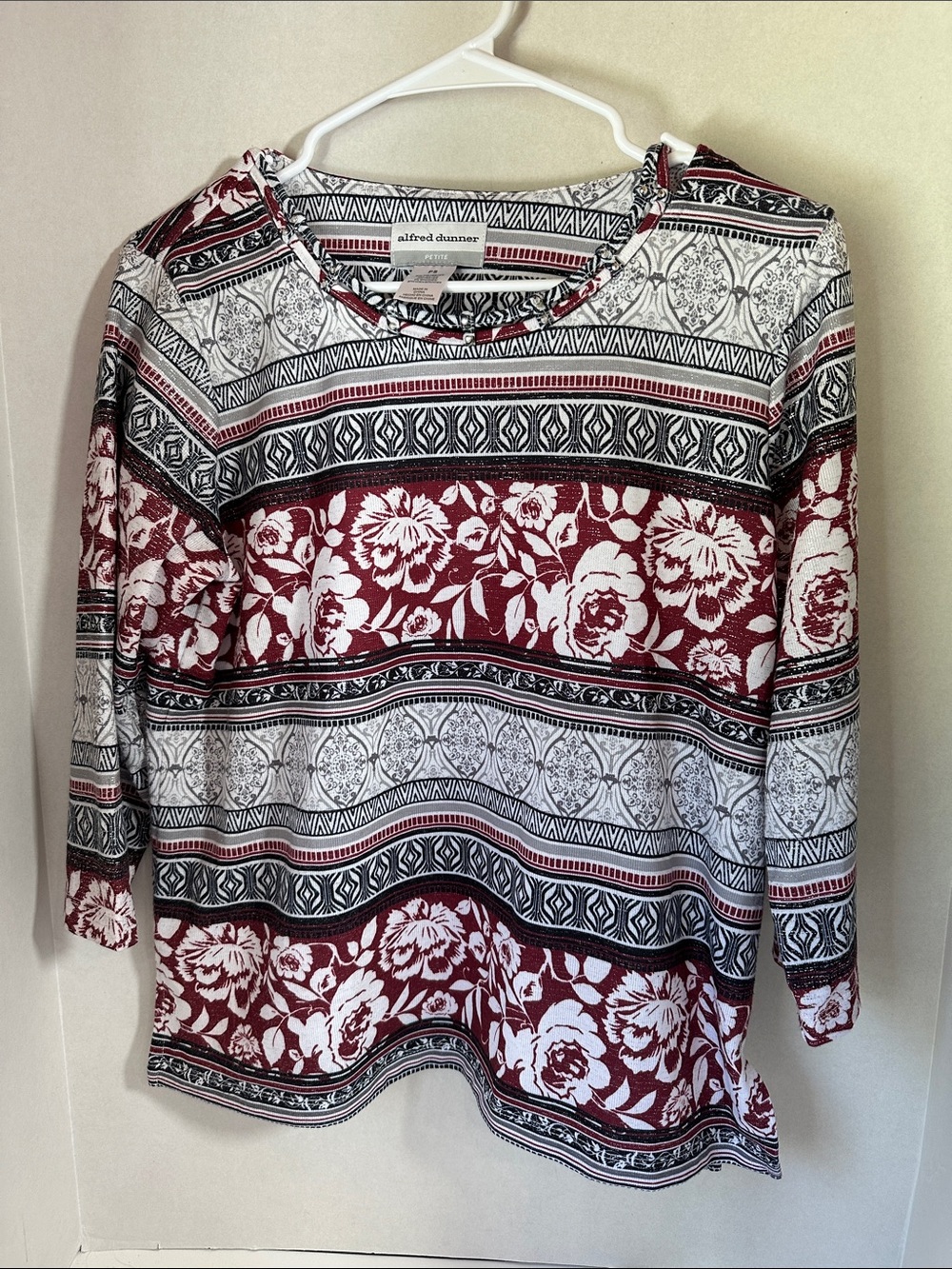 Alfred Dunner petites floral print shirt size petite small